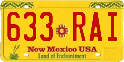 NM license plate 633RAI