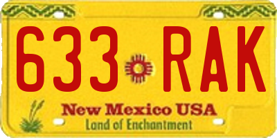 NM license plate 633RAK