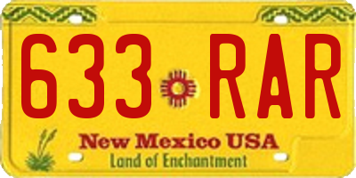 NM license plate 633RAR