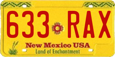 NM license plate 633RAX