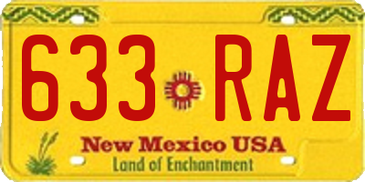 NM license plate 633RAZ