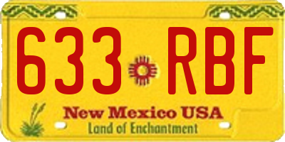 NM license plate 633RBF