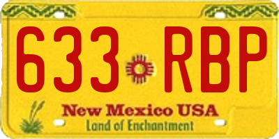NM license plate 633RBP