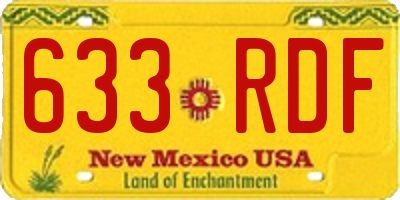 NM license plate 633RDF