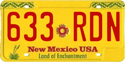 NM license plate 633RDN