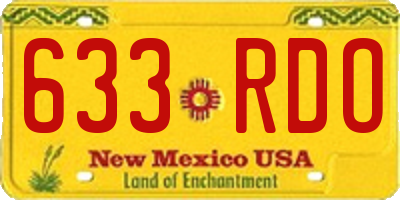 NM license plate 633RDO