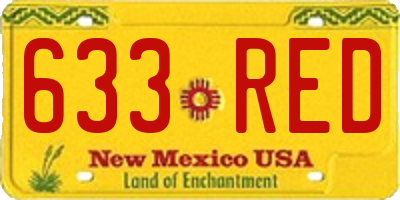 NM license plate 633RED