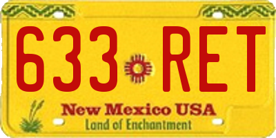 NM license plate 633RET