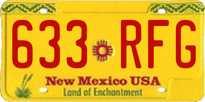 NM license plate 633RFG