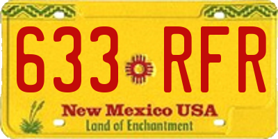 NM license plate 633RFR