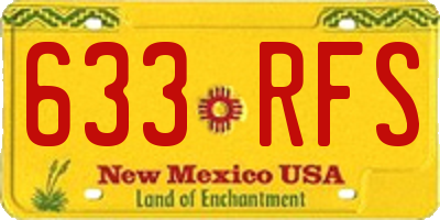 NM license plate 633RFS