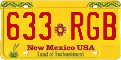 NM license plate 633RGB