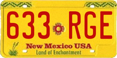 NM license plate 633RGE