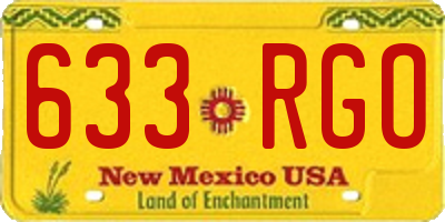 NM license plate 633RGO