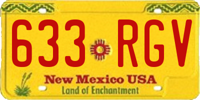 NM license plate 633RGV