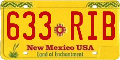 NM license plate 633RIB