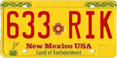 NM license plate 633RIK