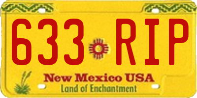 NM license plate 633RIP