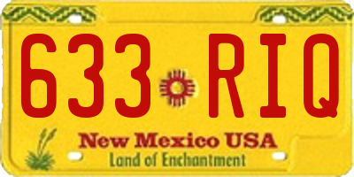 NM license plate 633RIQ