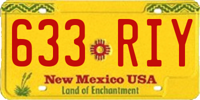 NM license plate 633RIY