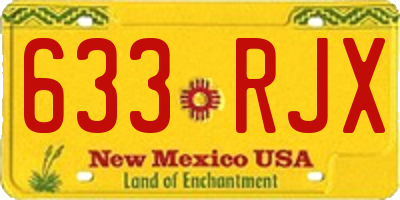 NM license plate 633RJX