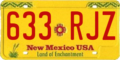NM license plate 633RJZ