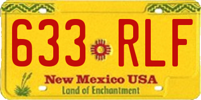 NM license plate 633RLF