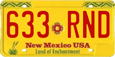 NM license plate 633RND