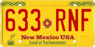 NM license plate 633RNF