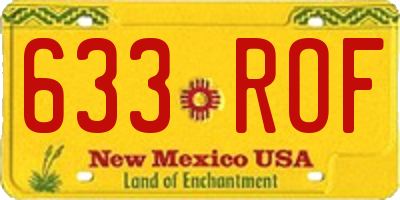 NM license plate 633ROF