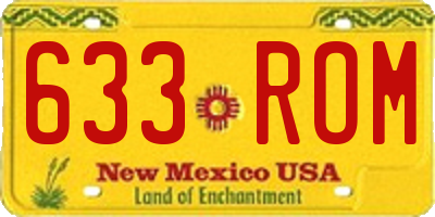 NM license plate 633ROM