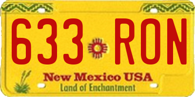 NM license plate 633RON