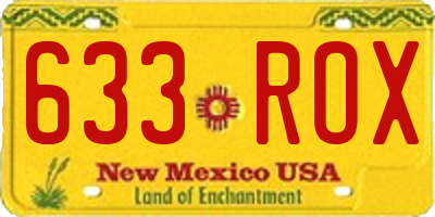 NM license plate 633ROX