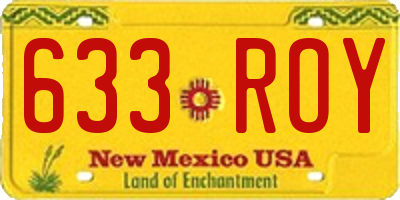 NM license plate 633ROY