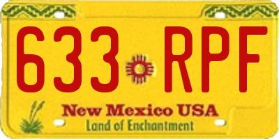 NM license plate 633RPF