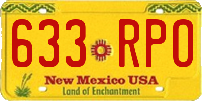 NM license plate 633RPO