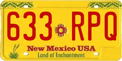 NM license plate 633RPQ