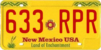 NM license plate 633RPR