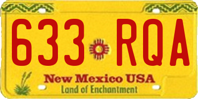 NM license plate 633RQA