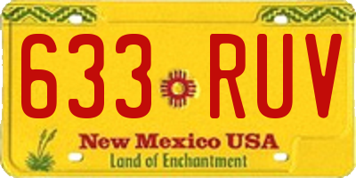 NM license plate 633RUV