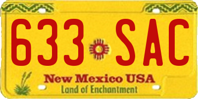 NM license plate 633SAC