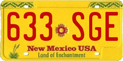 NM license plate 633SGE