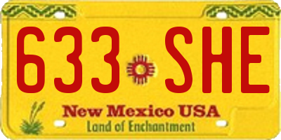 NM license plate 633SHE