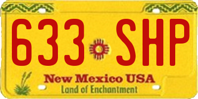 NM license plate 633SHP