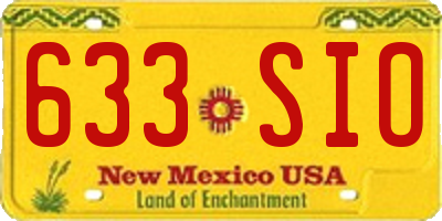 NM license plate 633SIO
