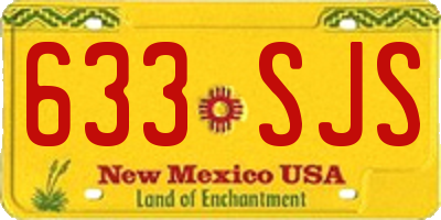 NM license plate 633SJS