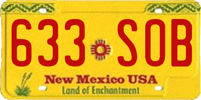 NM license plate 633SOB