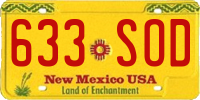 NM license plate 633SOD