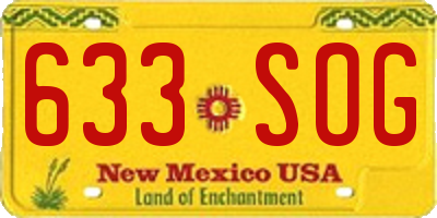 NM license plate 633SOG