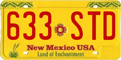 NM license plate 633STD